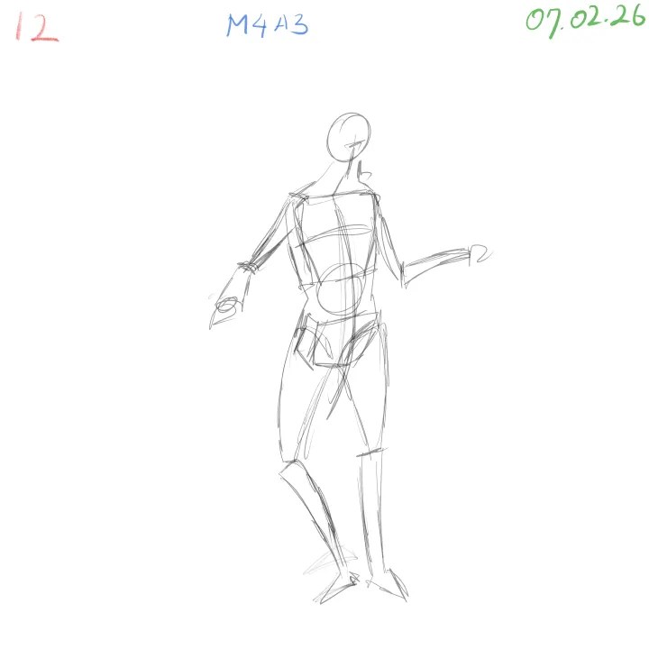 daily gesture drawing page 12 focusing on energy and motion