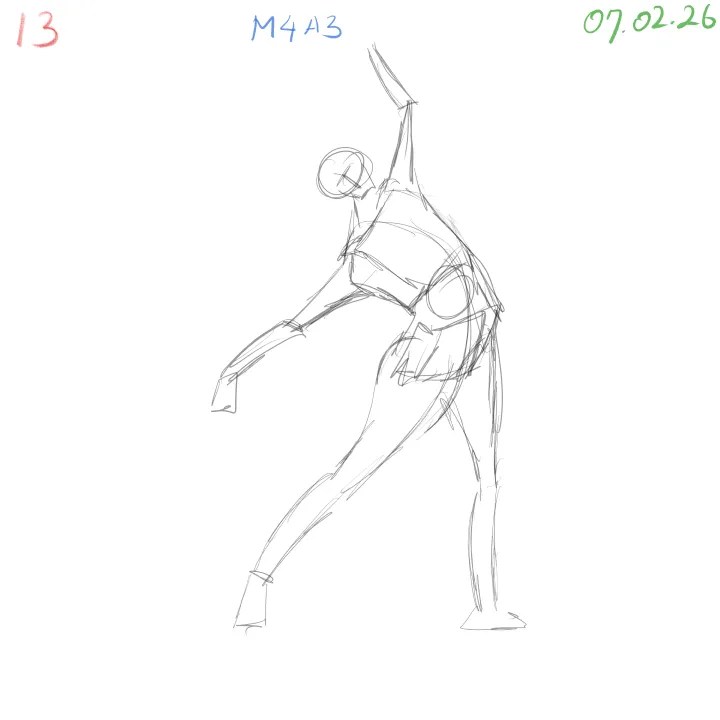 figure gesture sketch page 13 emphasizing loose expressive lines