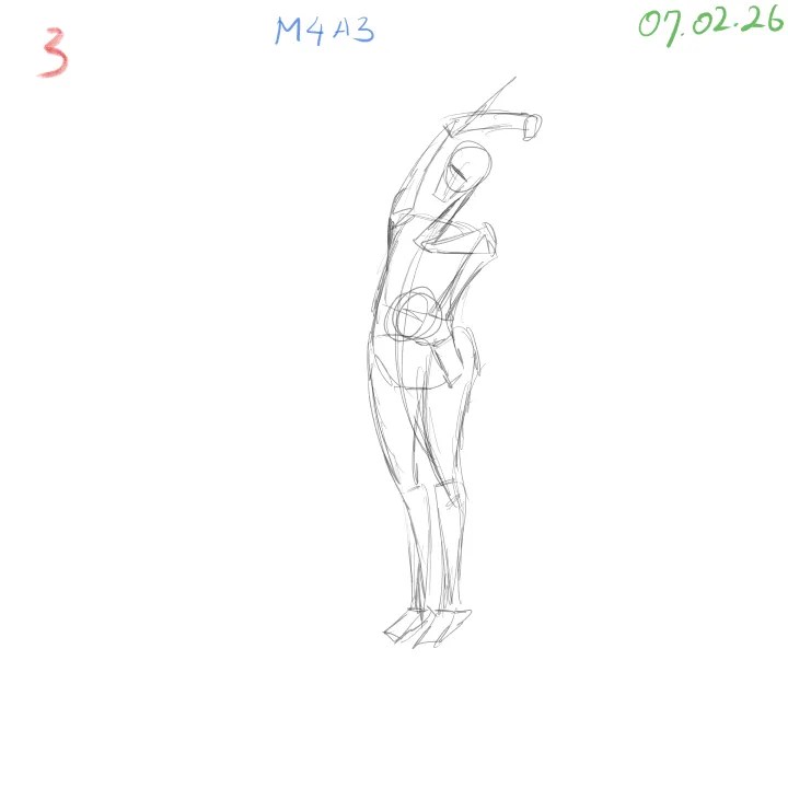 daily gesture drawing practice page 3 emphasizing motion and rhythm