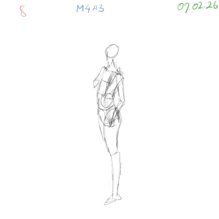 daily gesture sketch page 8 practicing body rhythm and balance