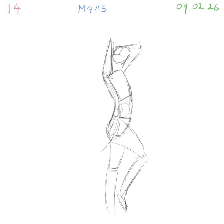 dynamic gesture drawing focusing on anatomy and motion