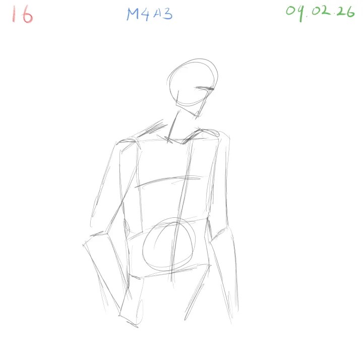 loose gesture drawing study emphasizing body movement