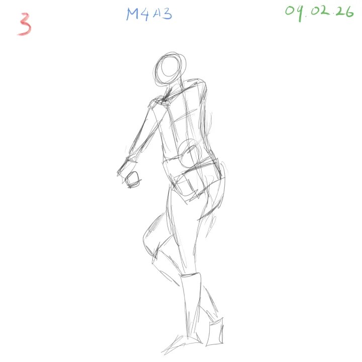gesture drawing study emphasizing rhythm, balance, and motion