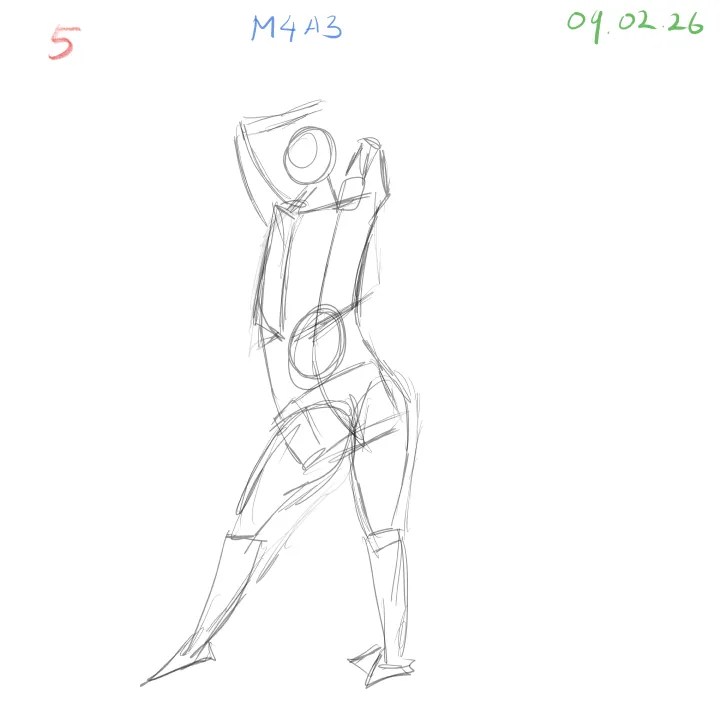 dynamic pose gesture drawing focusing on body proportions and movement