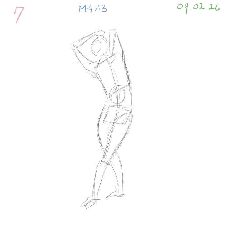 loose anatomical gesture sketch with emphasis on flow and structure