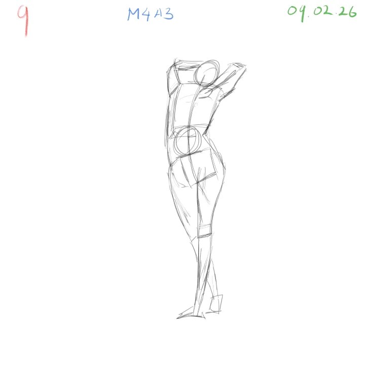 gesture sketch study focusing on dynamic posture and balance