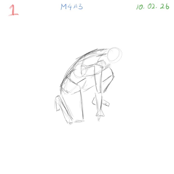 foreshortening gesture drawing practice focusing on anatomy and depth