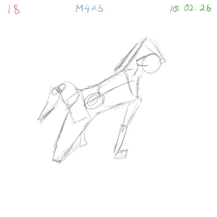 anatomy gesture study focusing on foreshortening and proportional depth