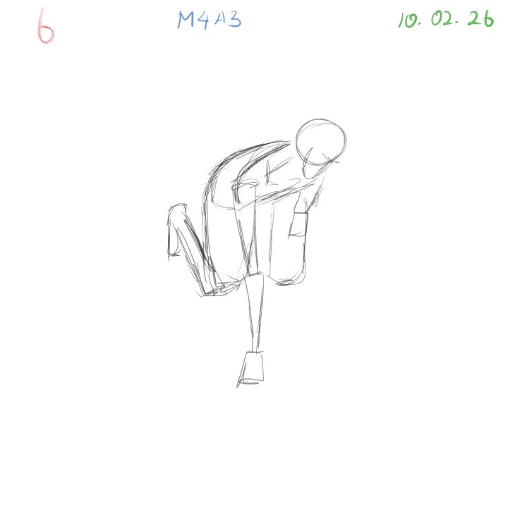 gesture drawing foreshortening practice with simplified anatomy forms
