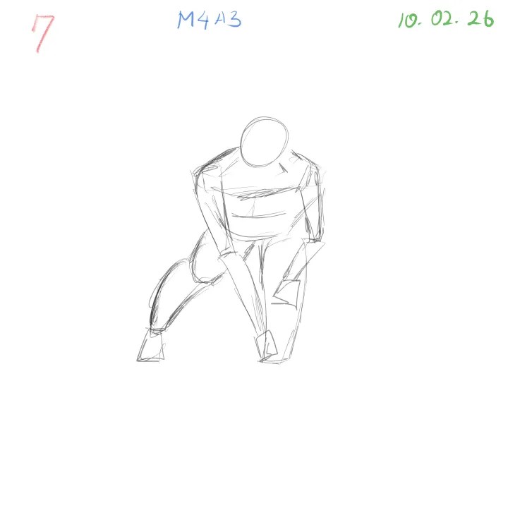 foreshortened pose gesture drawing study for anatomy accuracy