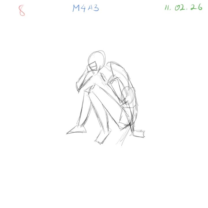 Gesture anatomy study highlighting depth and perspective distortion pose 8