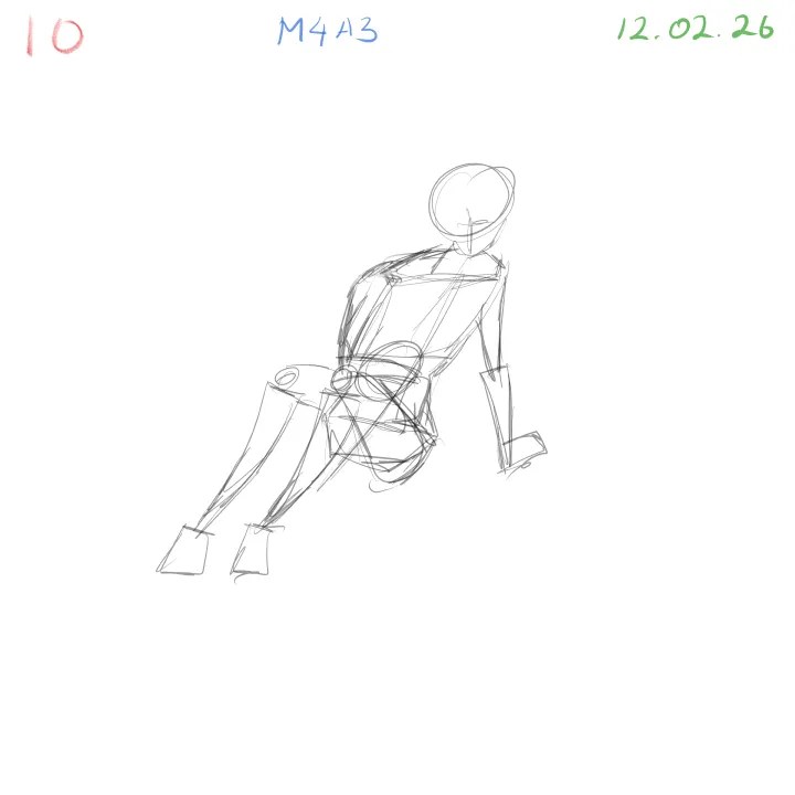 Dynamic anatomy gesture practice with exaggerated perspective pose 10