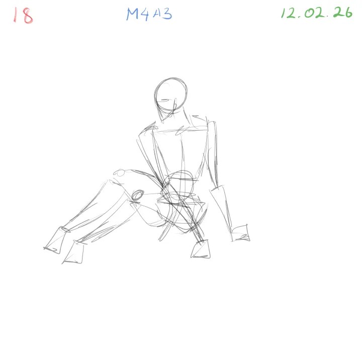 Foreshortened body pose study refining anatomical accuracy pose 18