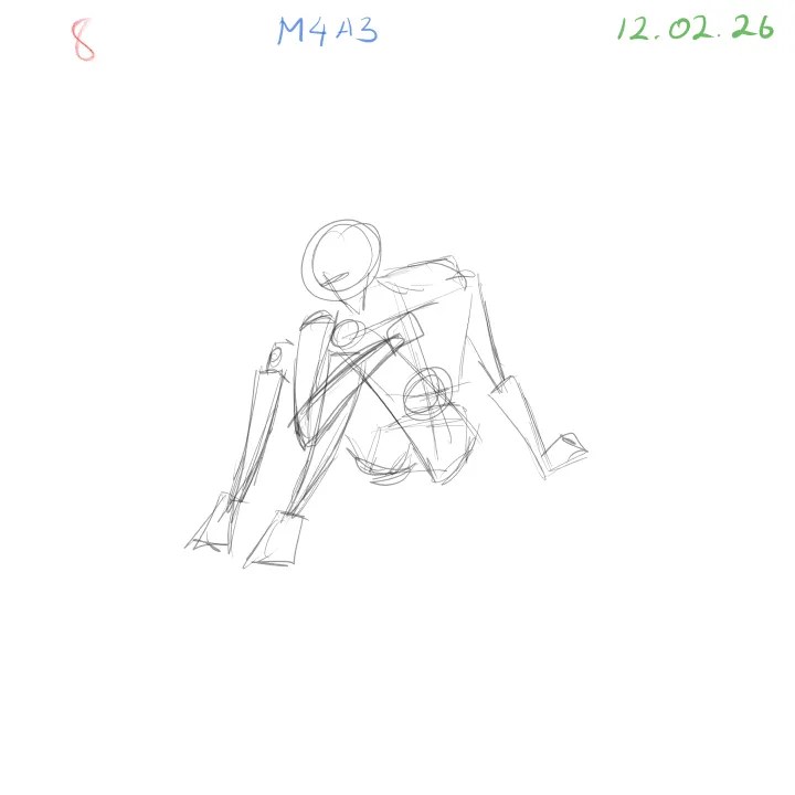 Challenging body angle gesture drawing study pose 8