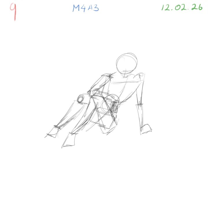 Foreshortening figure drawing exercise improving spatial awareness pose 9