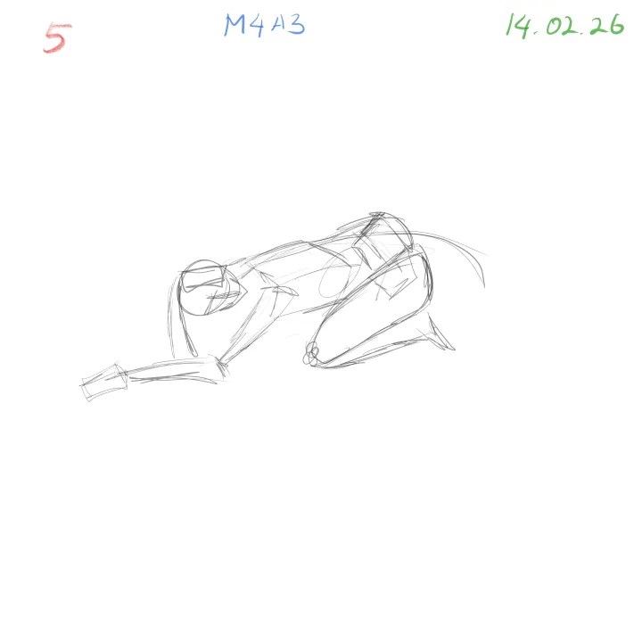 Dynamic human pose gesture drawing focusing on structure and flow M4A3 practice 5