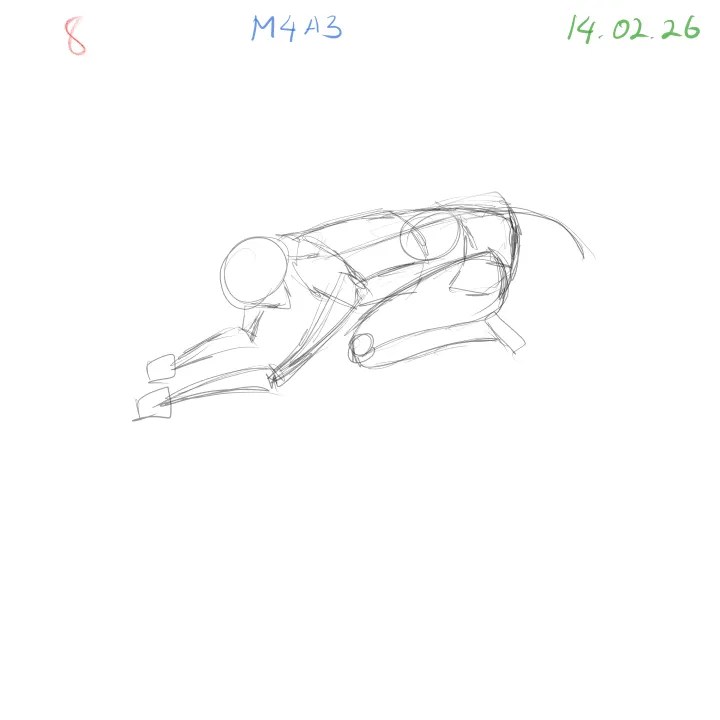 Human figure gesture sketch exploring movement and balance M4A3 practice 8